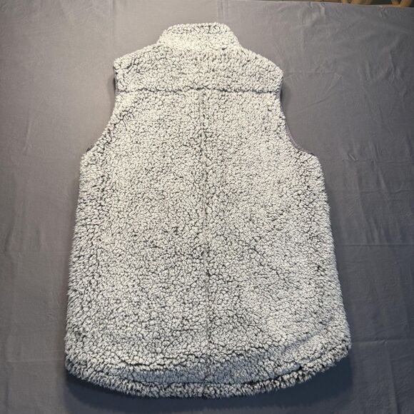 Thread & Supply Vest Womens Small Gray Sherpa Fleece Zip Pockets Cozy Layer - Picture 7 of 9